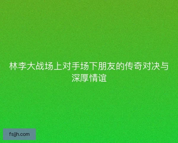 林李大战场上对手场下朋友的传奇对决与深厚情谊